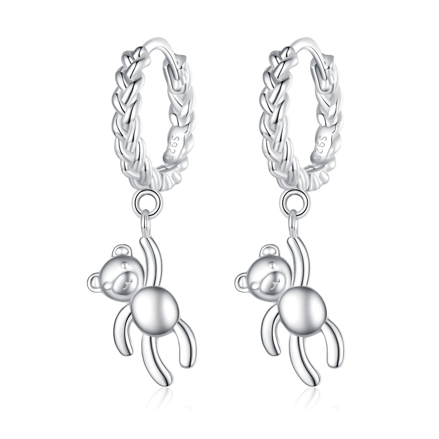 925 Sterling Silver Plated Platinum Earrings