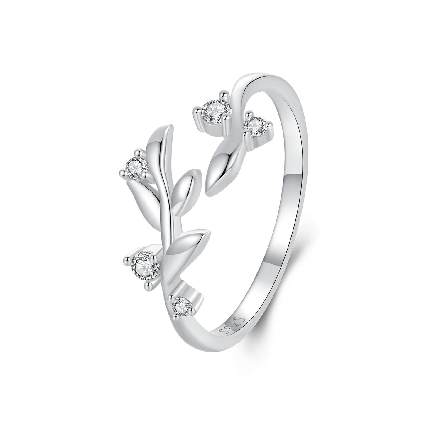 925 Sterling Silver Pave Setting CZ 1.5mm Ring