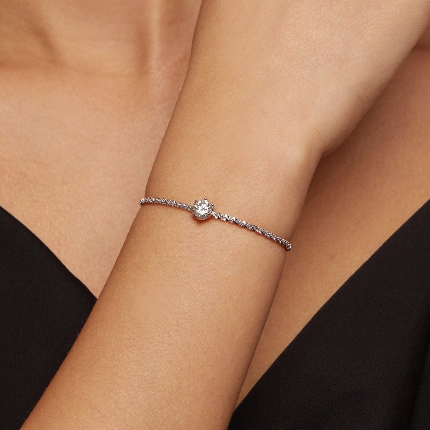 925 Sterling Silver 1 Carat Moissanite Bracelet for Women