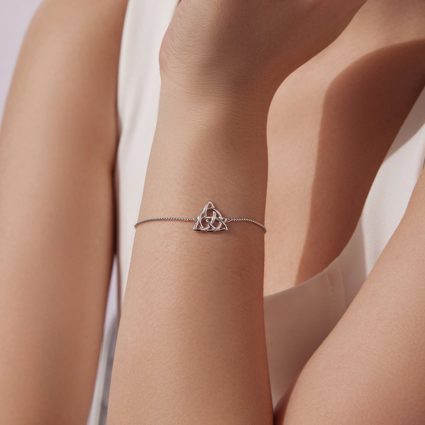 925 Sterling Silver White Gold Plated Bracelet with Length 15+6cm for Women