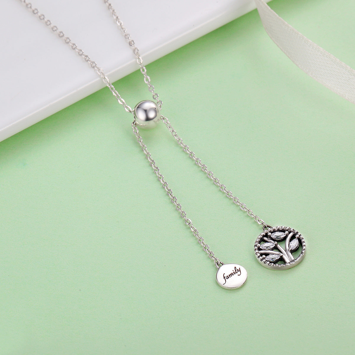 925 Sterling Silver Necklace 42CM Length with 9.5CM Pendant for Women