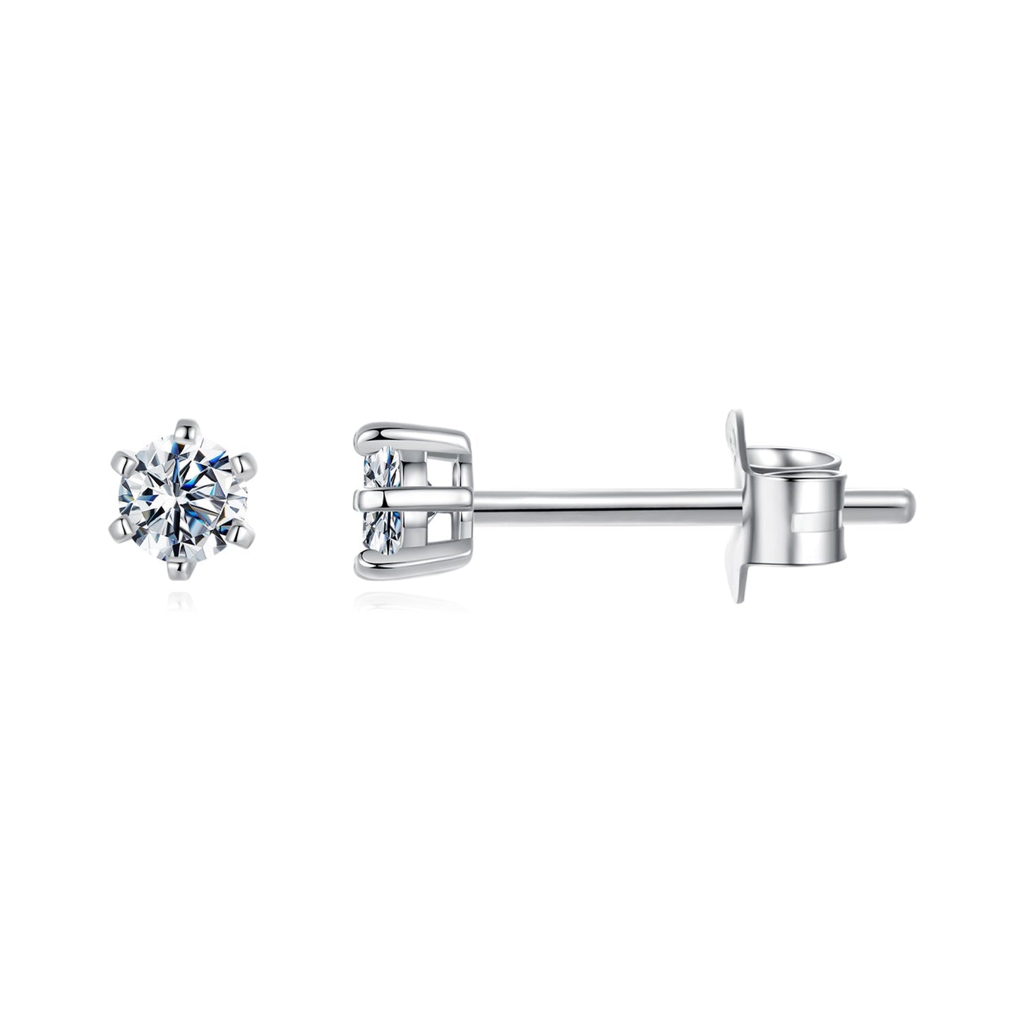 925 Sterling Silver 0.65 Carat Moissanite Earrings for Women