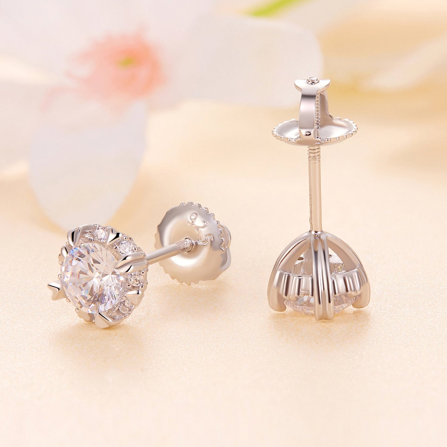 925 Sterling Silver Moissanite 0.50 Carat Earrings for Women