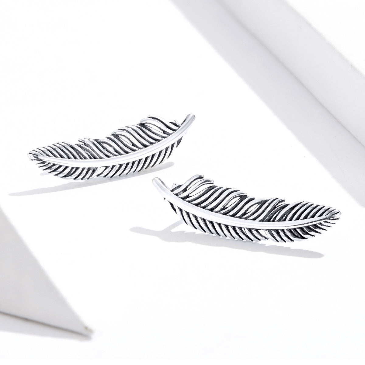 925 Sterling Silver Earrings - Oxidized Silver - 2.4cm x 0.7cm - Women