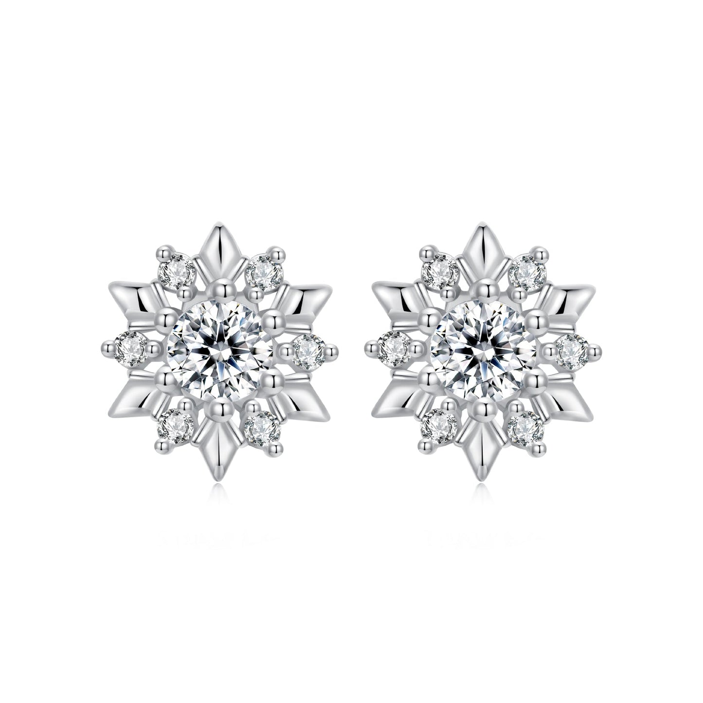 925 Sterling Silver White Gold Plated 0.7cm Pavé Set CZ Earrings for Women