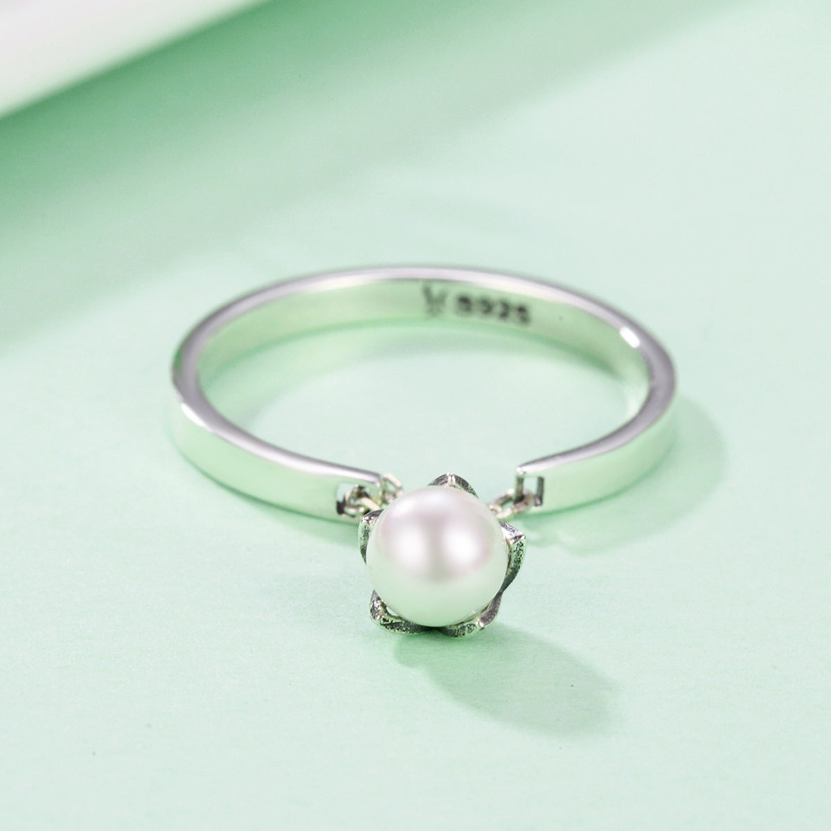S925 Sterling Silver Ring Width 0.2CM Bead 0.6CM for Women