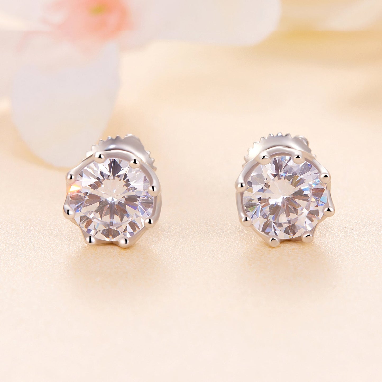 925 Sterling Silver Moissanite 0.5 Carat Earrings for Women