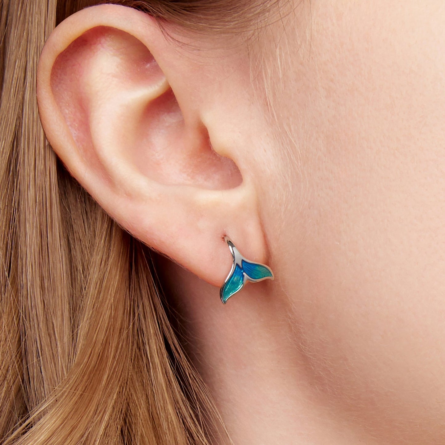925 Sterling Silver White Gold Plated Enamel Earrings for Women