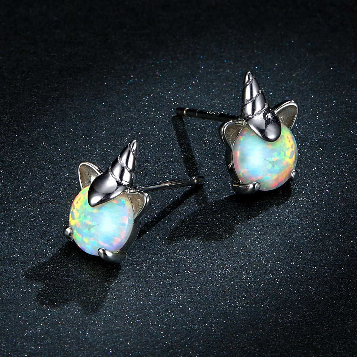 S925 Sterling Silver Earrings with Translucent Opal