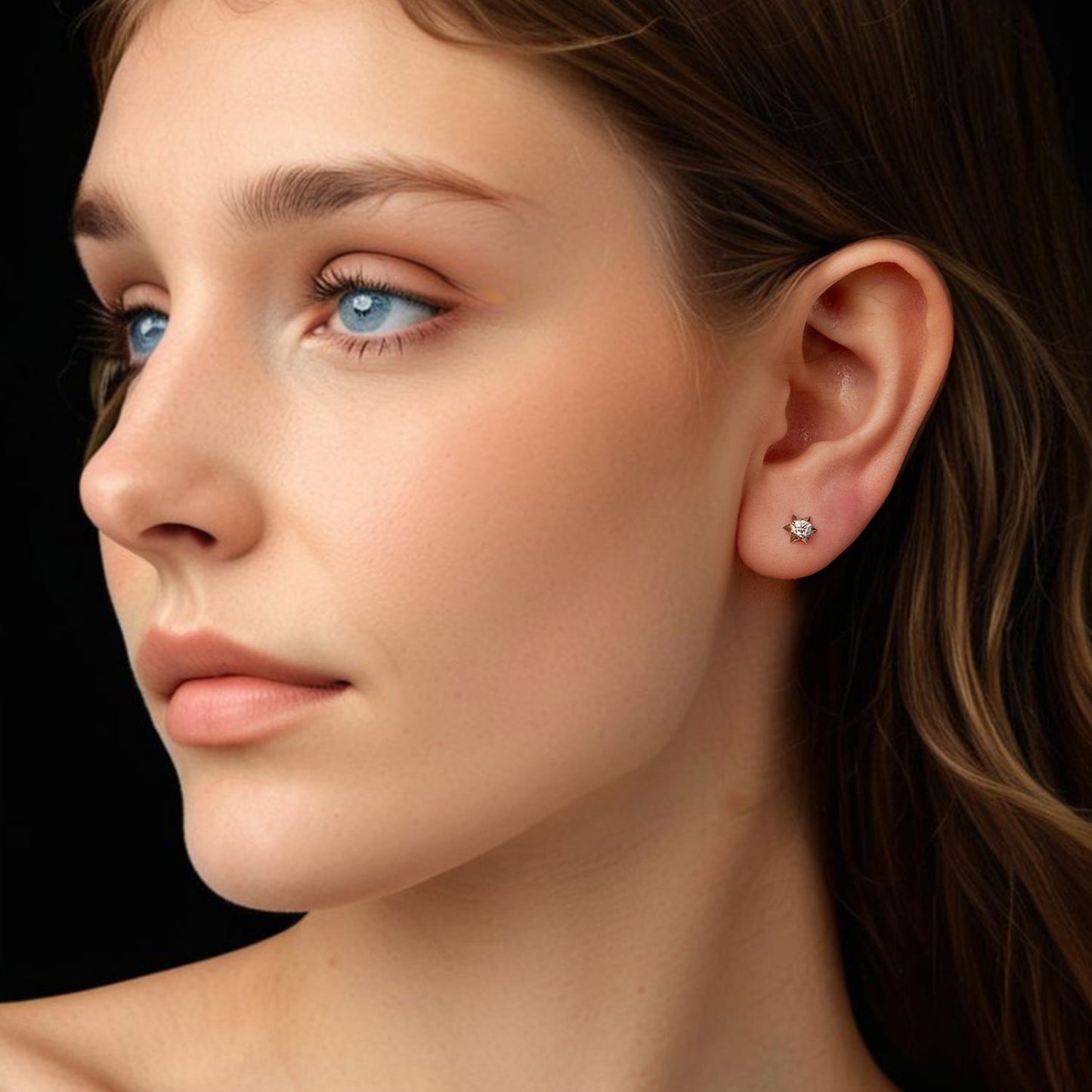 925 Sterling Silver Moissanite 0.10 Carat Earrings for Women