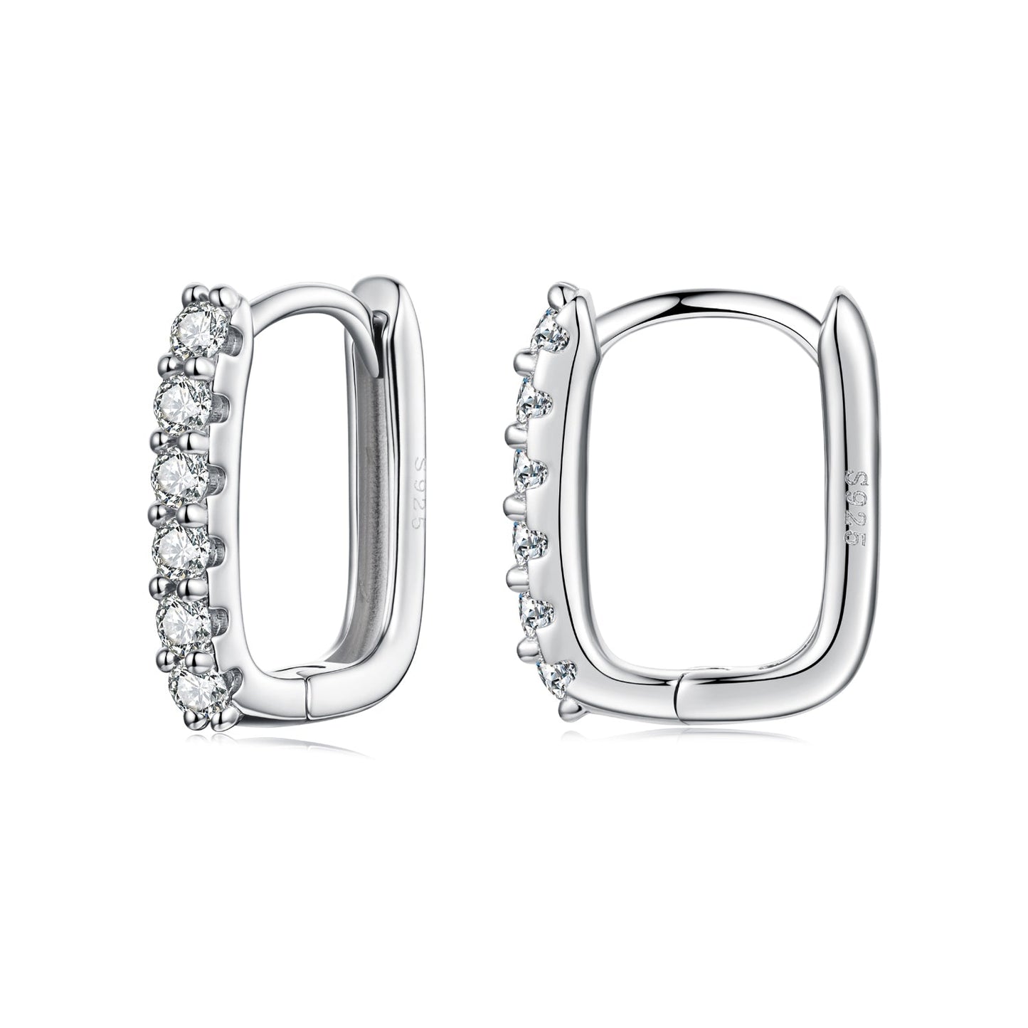 925 Sterling Silver Moissanite Earrings 1.4cm for Women