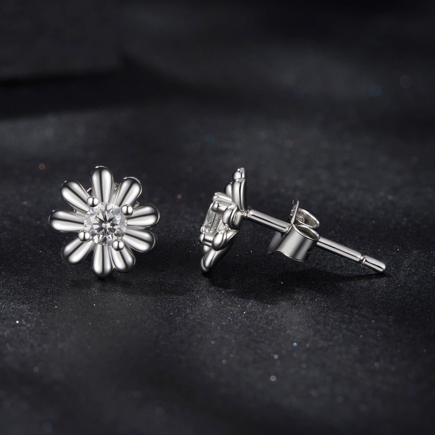 925 Sterling Silver Moissanite 0.3cm Earrings for Women