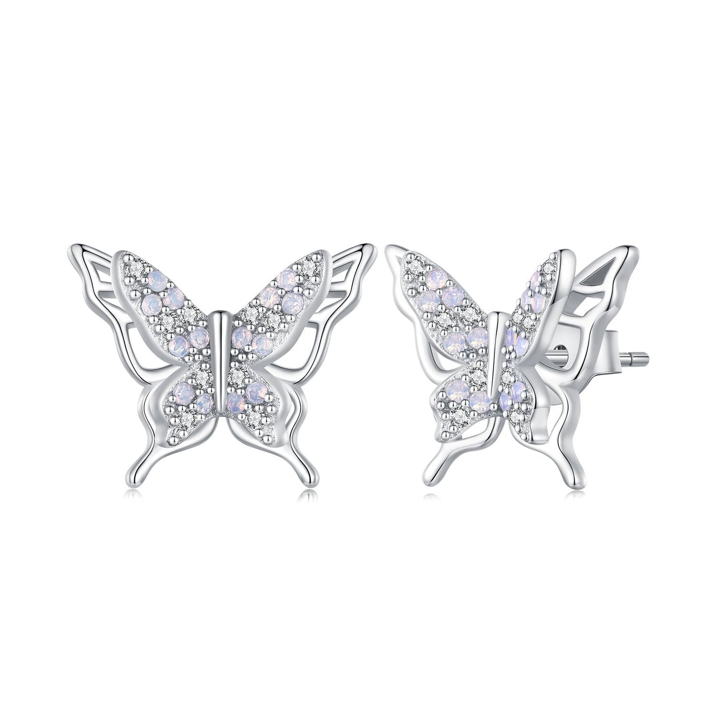 925 Sterling Silver Opal Nanometer Stone Earrings for Women