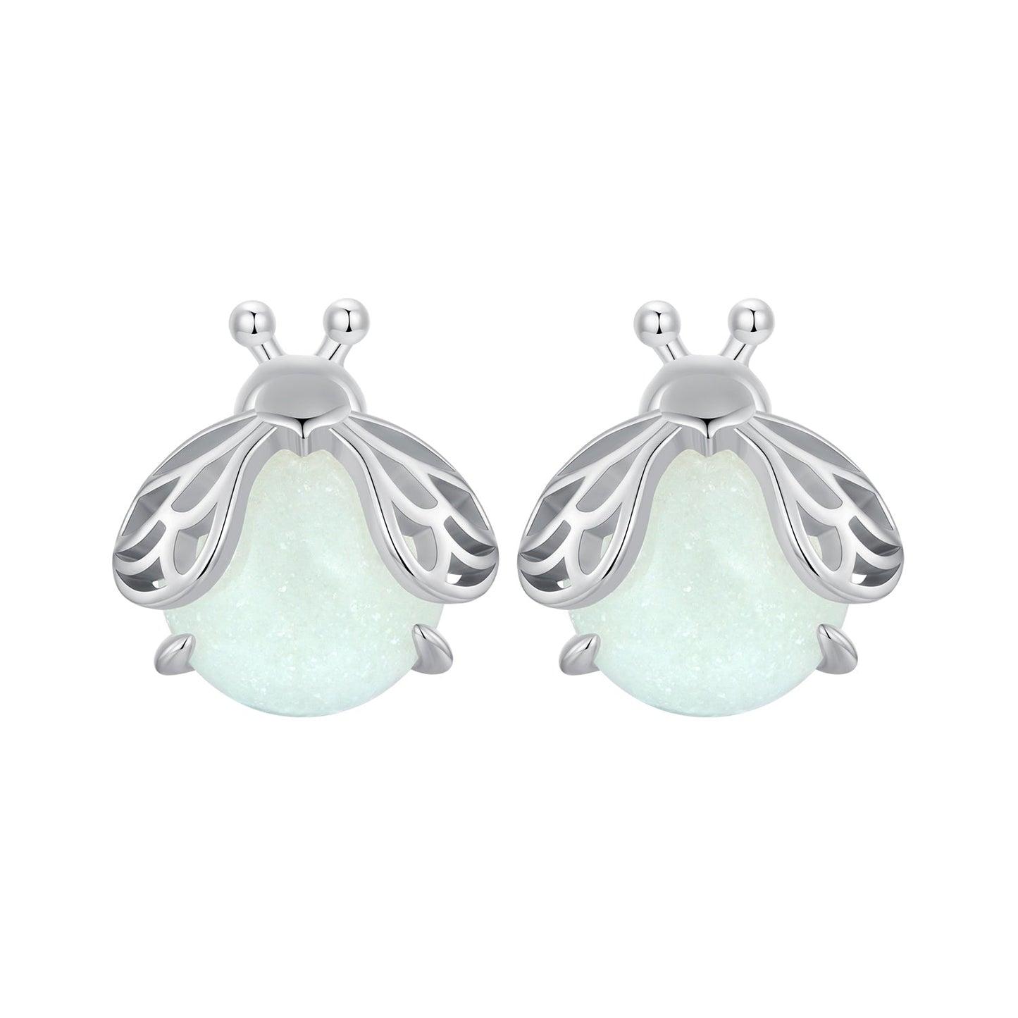 925 Sterling Silver Luminous Stone Earrings