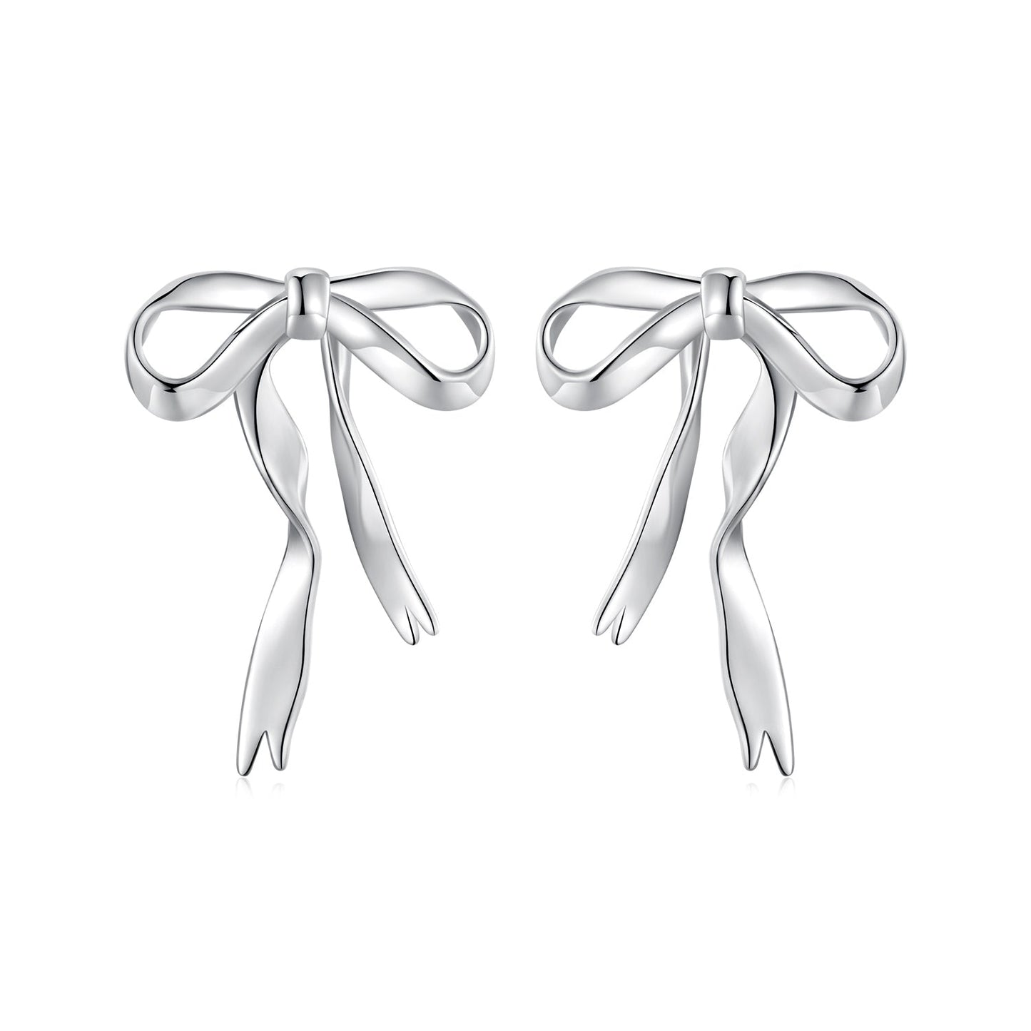 925 Sterling Silver Earrings with White Gold Plating - 1.8x1.3cm for Women