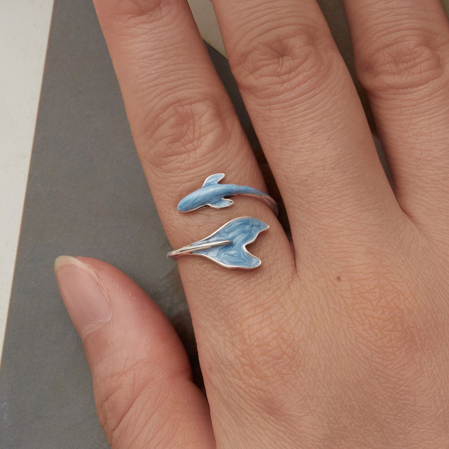 925 Sterling Silver Ring with Enamel Process for Women