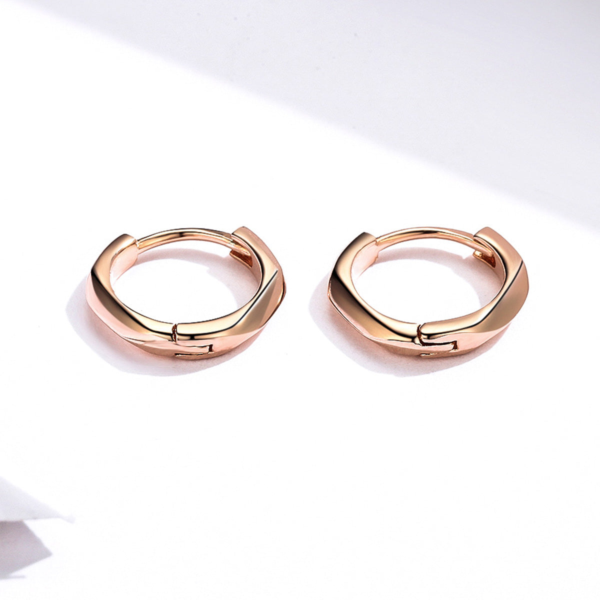S925 Sterling Silver Plated Rose Gold Earrings