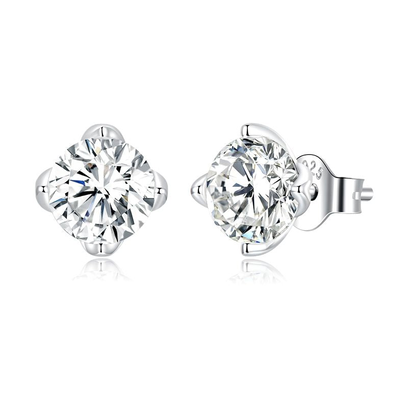 925 Sterling Silver 0.50 Carat Moissanite Earrings for Women