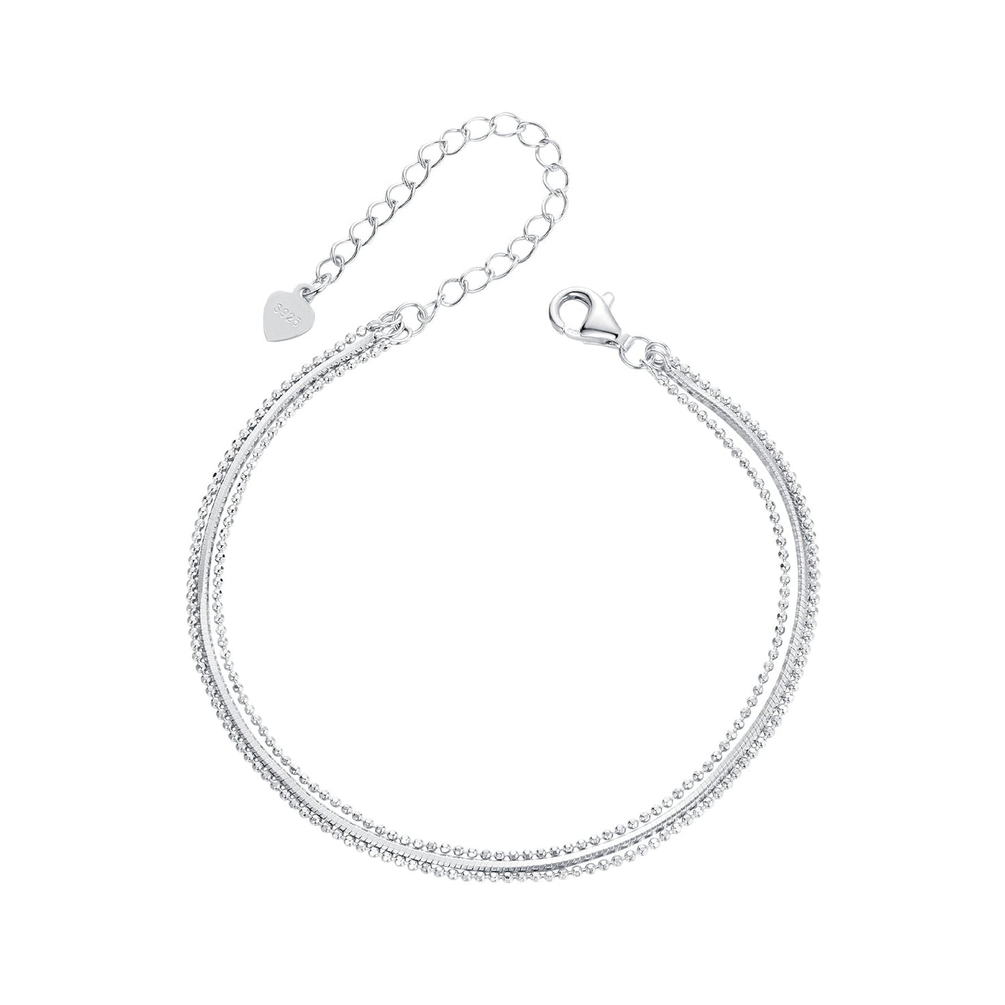 925 Sterling Silver & White Gold Plated Bracelet