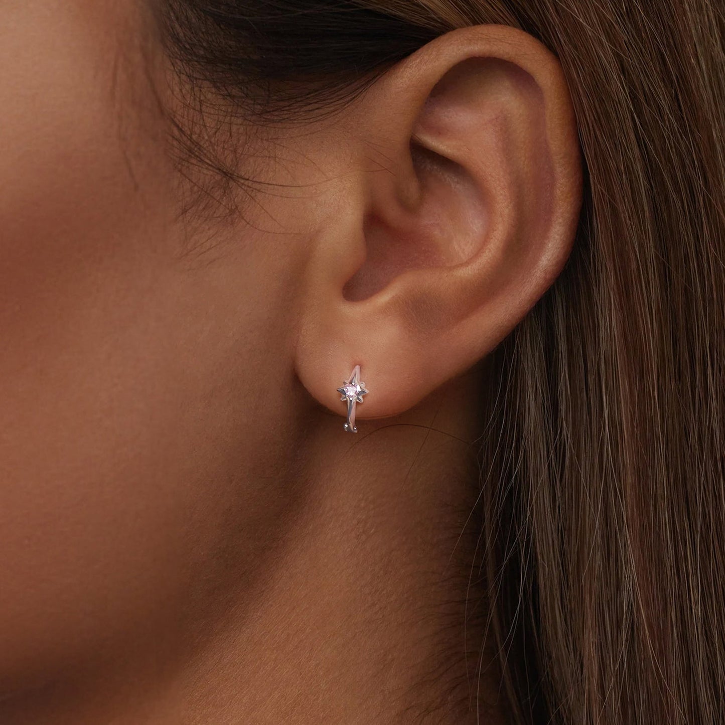 925 Sterling Silver White Gold Plated Earrings with CZ for Women