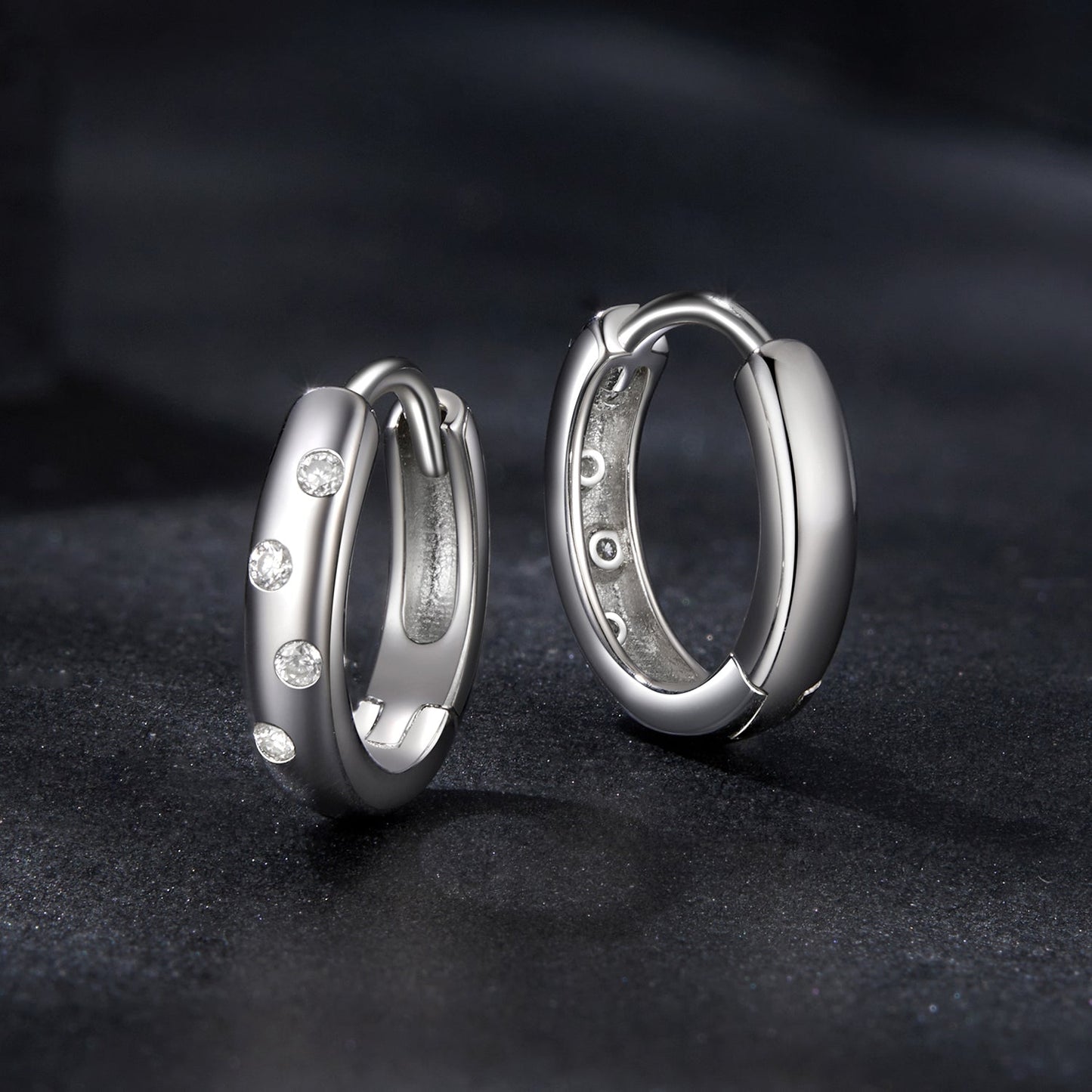 925 Sterling Silver Moissanite Earrings for Women - White Gold Plated