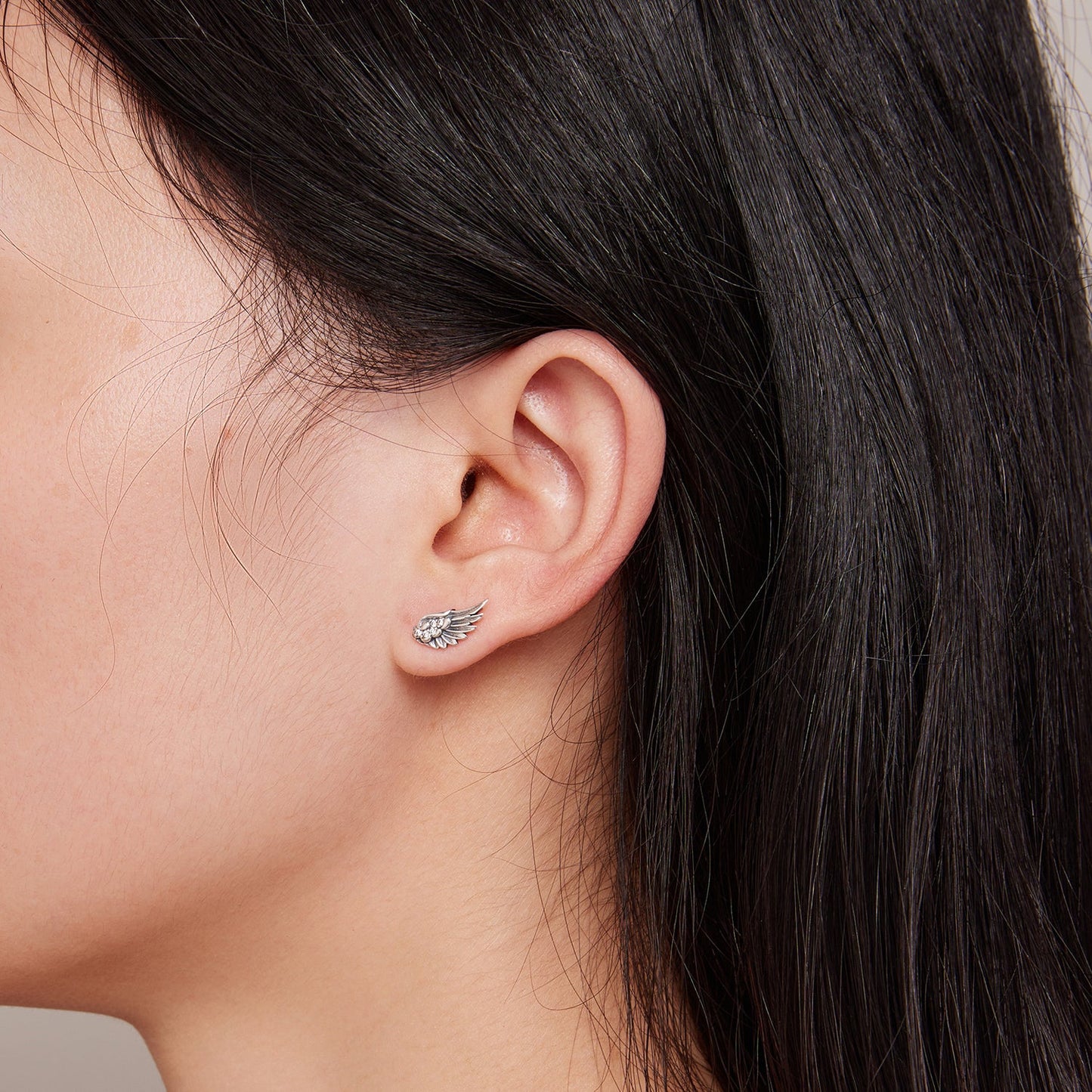 925 Sterling Silver Oxidized Pavé CZ Earrings