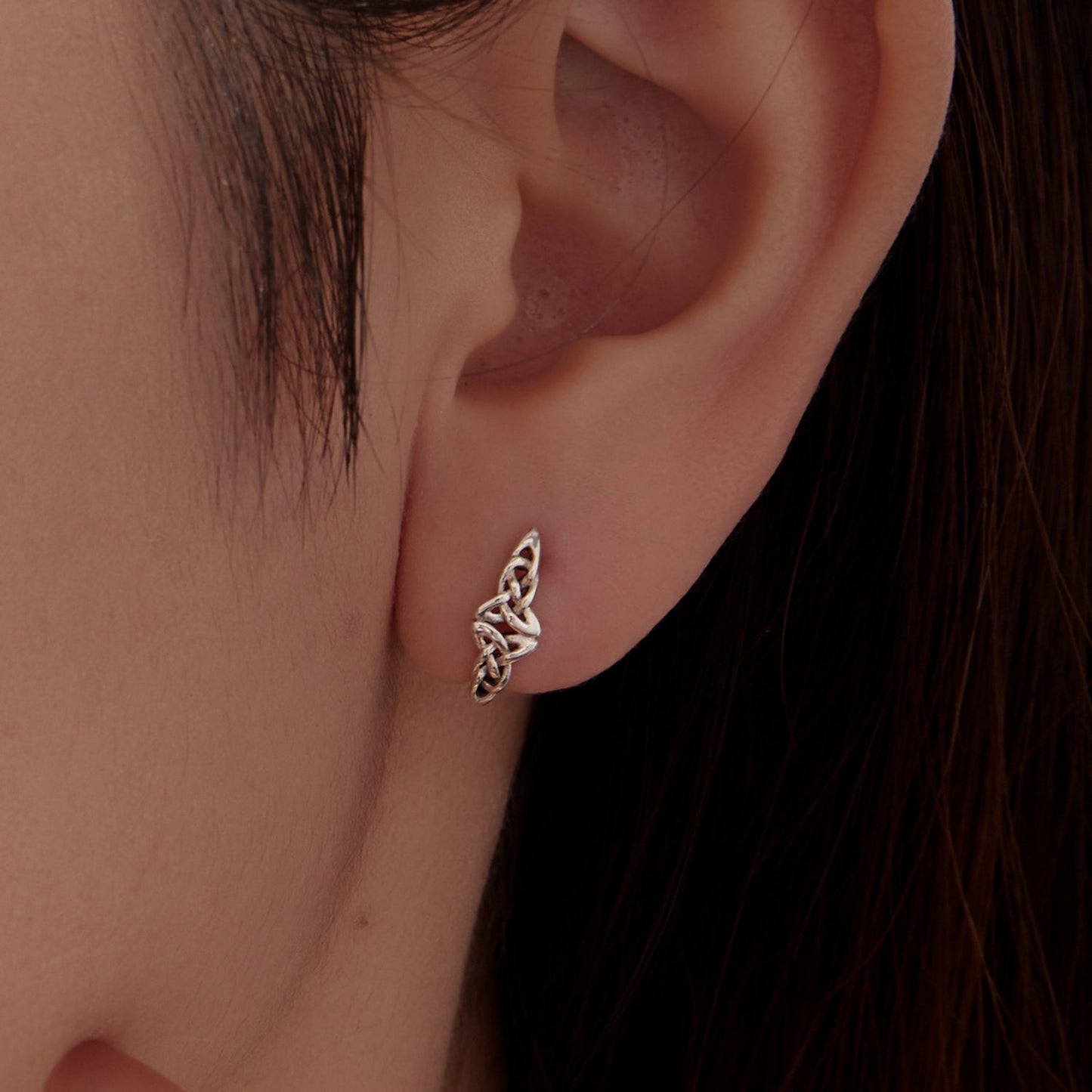 925 Sterling Silver Oxidized Silver Hoop Earrings 1.4*0.5cm for Women