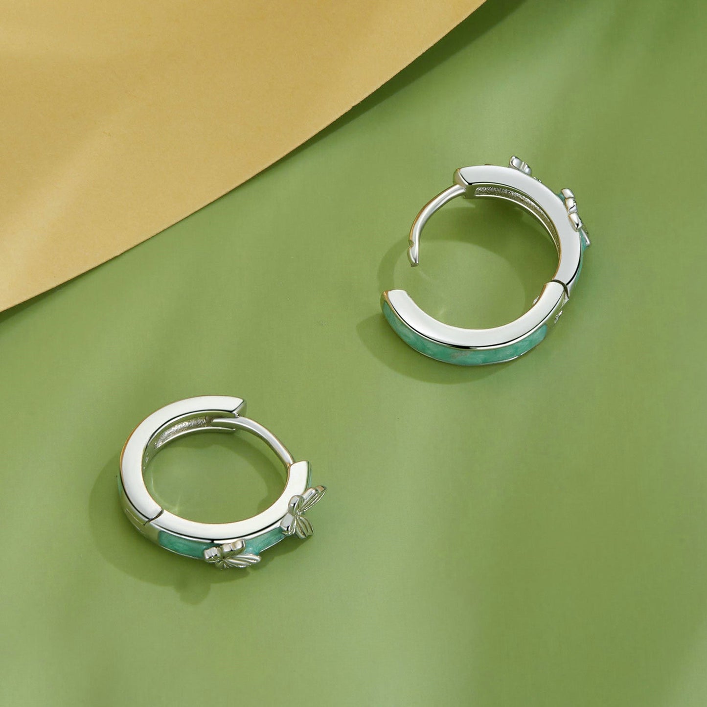 925 Sterling Silver Earrings with Enamel Process and Platinum Plating for Women
