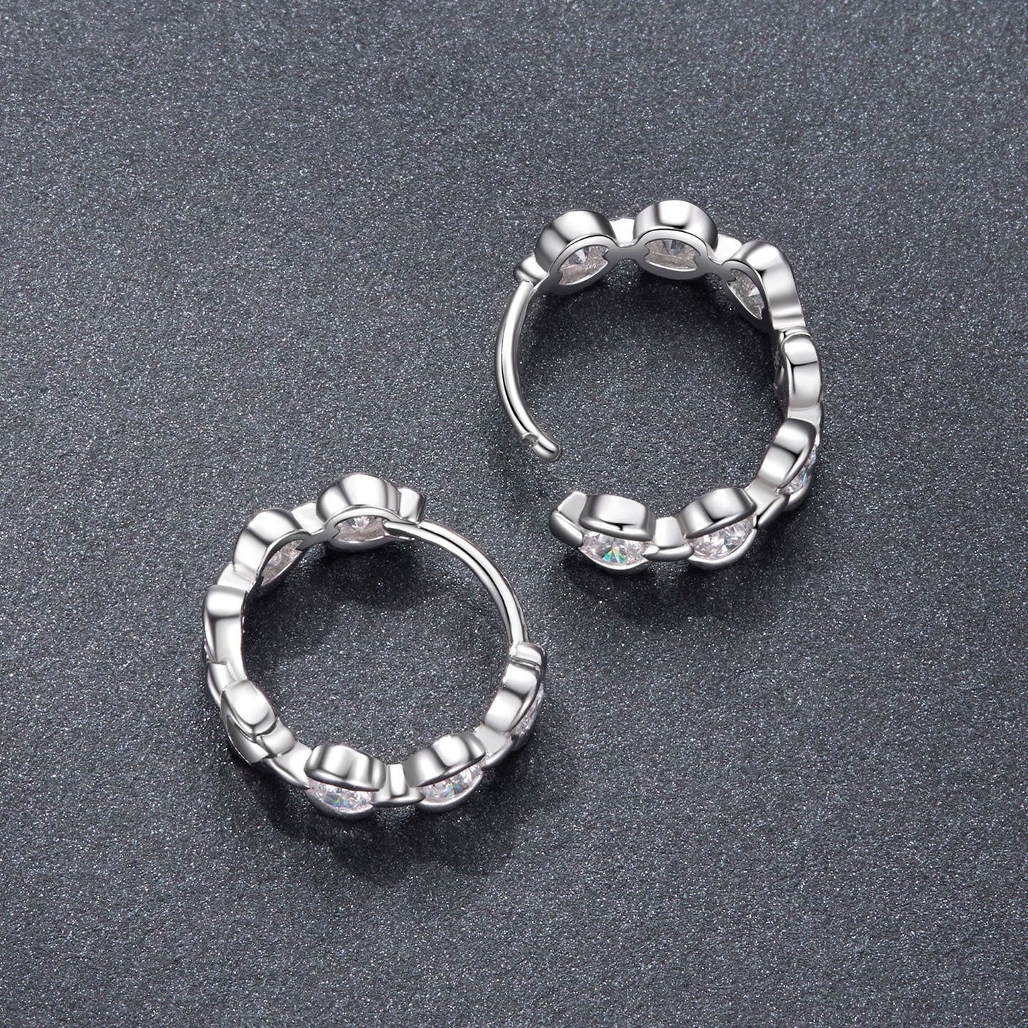 925 Sterling Silver 0.25 Carat Moissanite Hoop Earrings for Women
