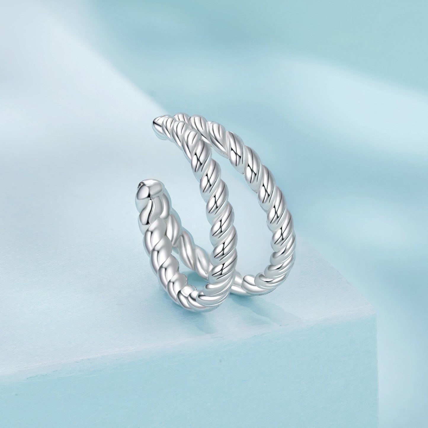 925 Sterling Silver White Gold Plated Hoop Earrings 0.7x1.3cm for Women