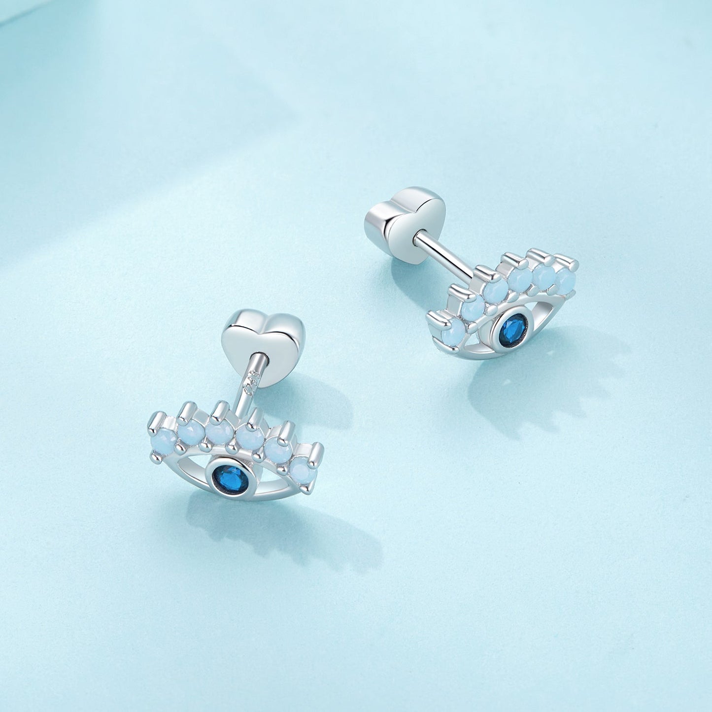 925 Sterling Silver Plated Platinum Opal Earrings for Women