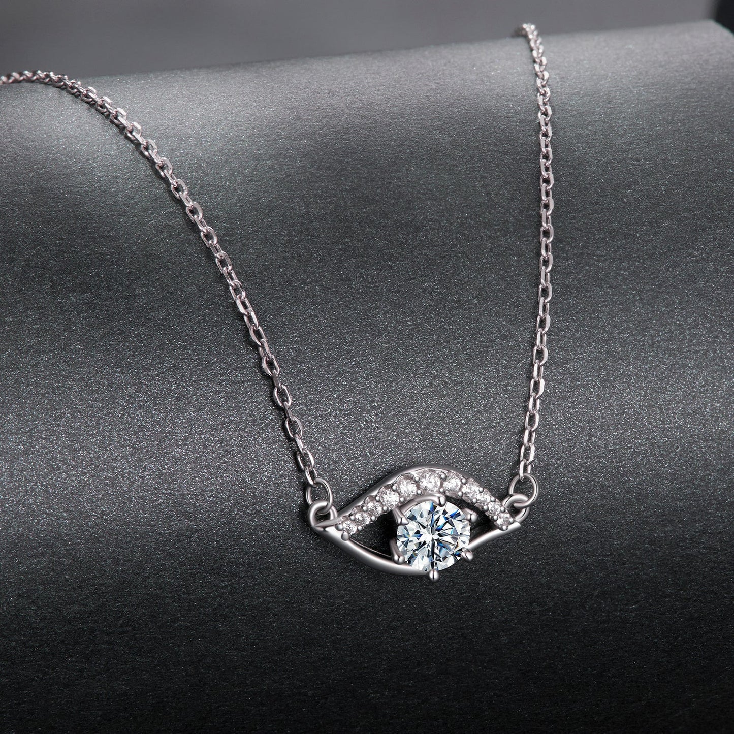 925 Sterling Silver Moissanite Necklace 40+5cm in Length for Women