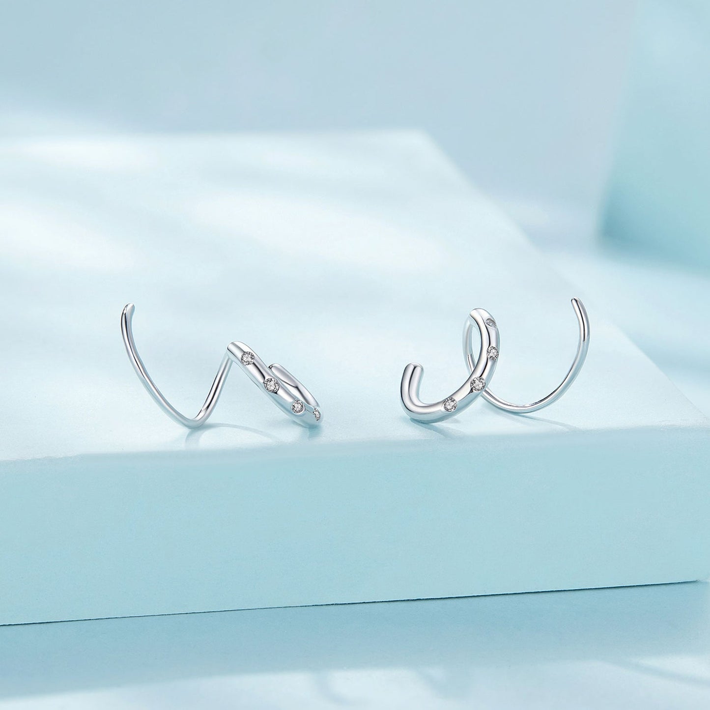 925 Sterling Silver CZ Pavé Earrings for Women