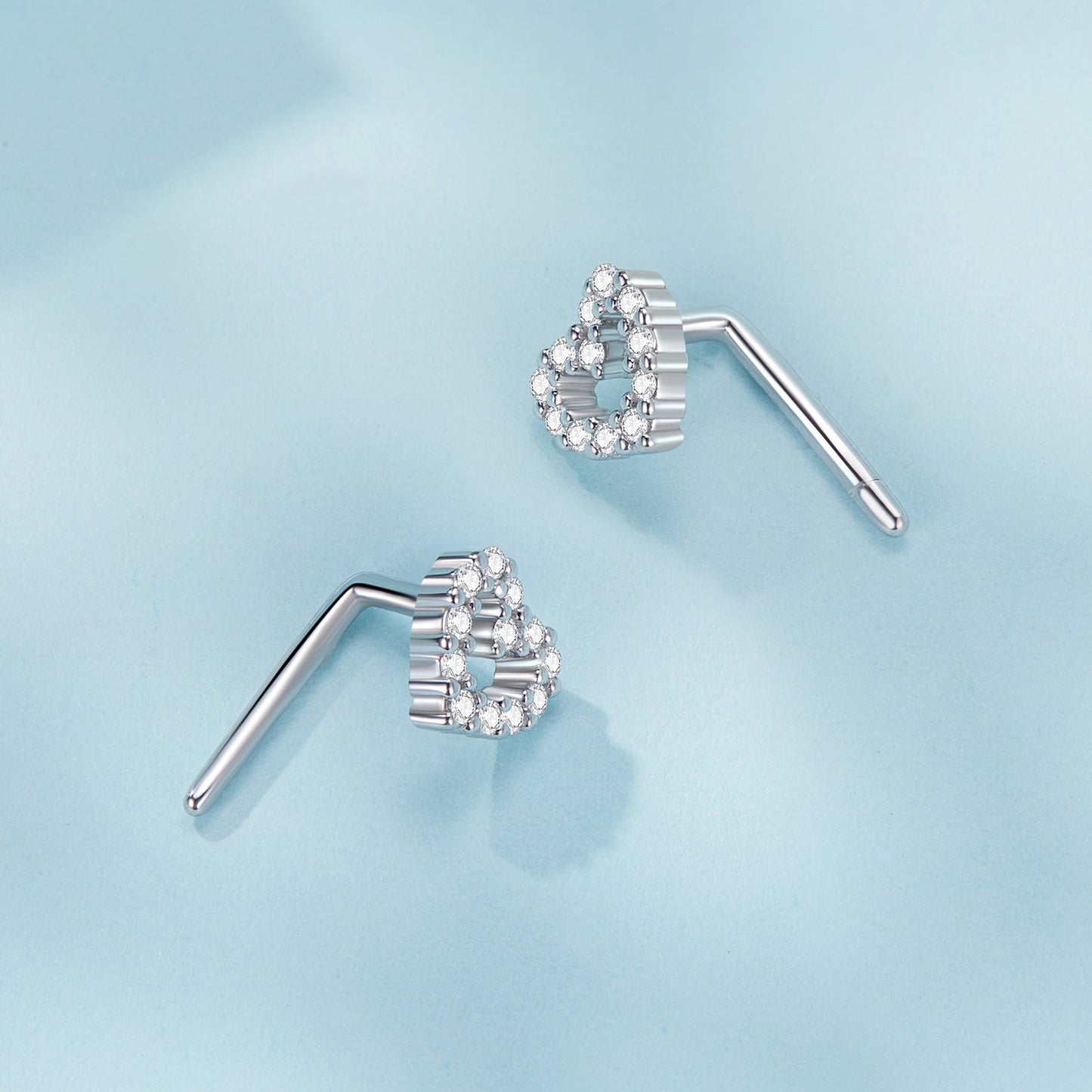925 Sterling Silver Earrings with Pavé Setting and CZ - Size 10mm x 6mm