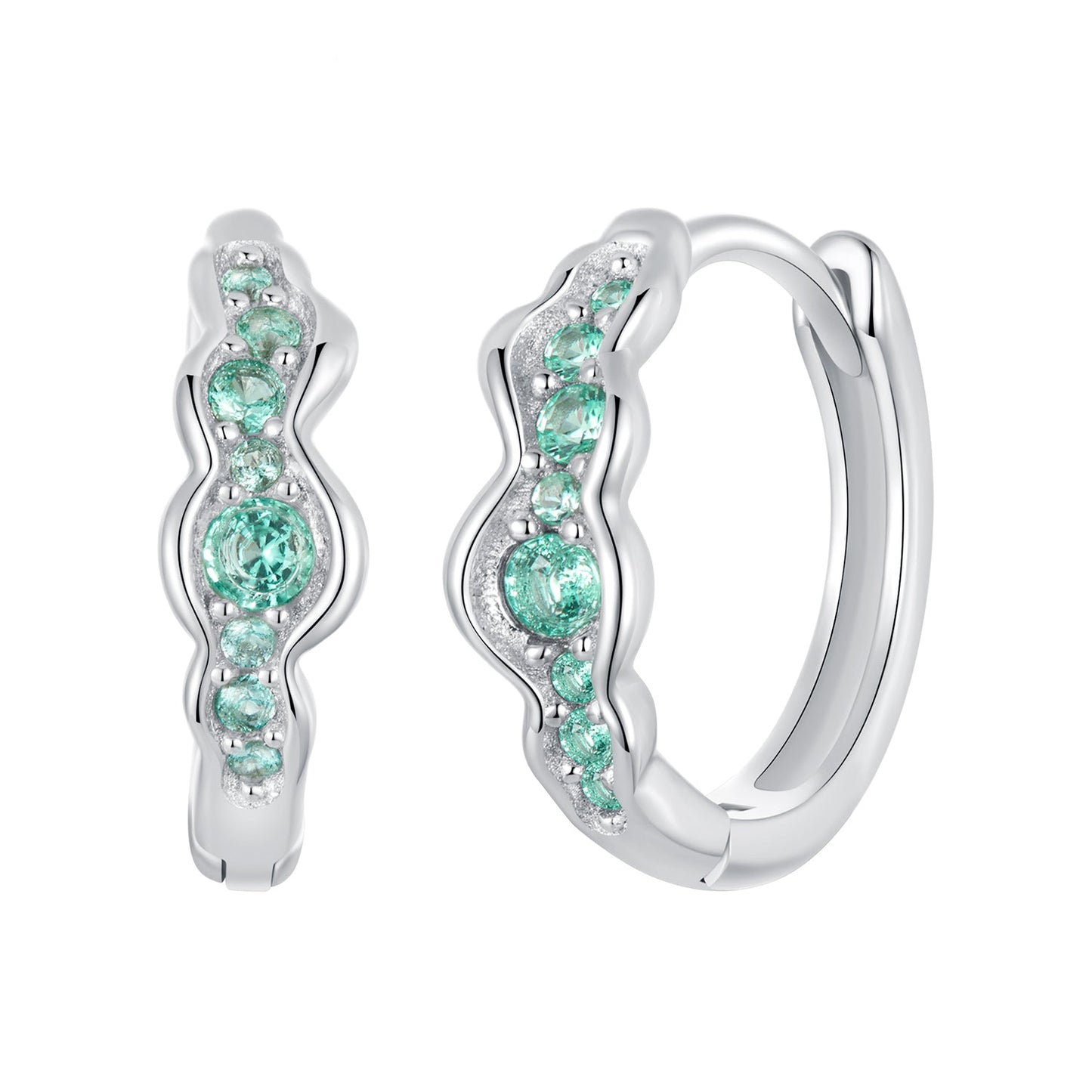 925 Sterling Silver Pave Setting CZ Earrings for Women