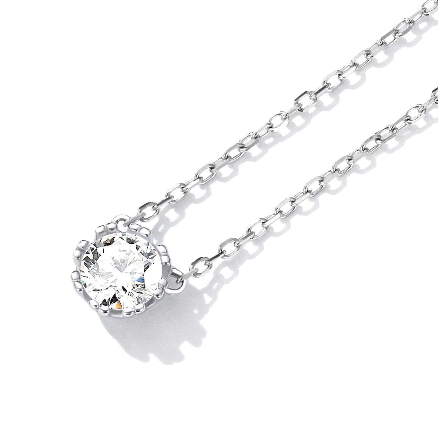 925 Sterling Silver Adjustable Necklace with CZ Pendants for Women