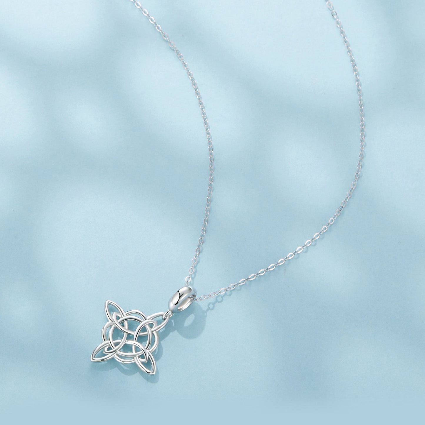 925 Sterling Silver Necklace with White Gold Plating and CZ - 40+5cm for Women