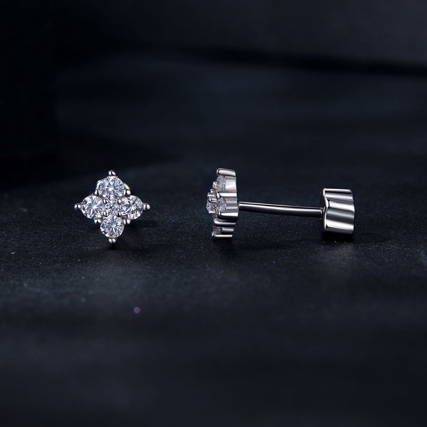 925 Sterling Silver 10mm Moissanite Earrings for Women