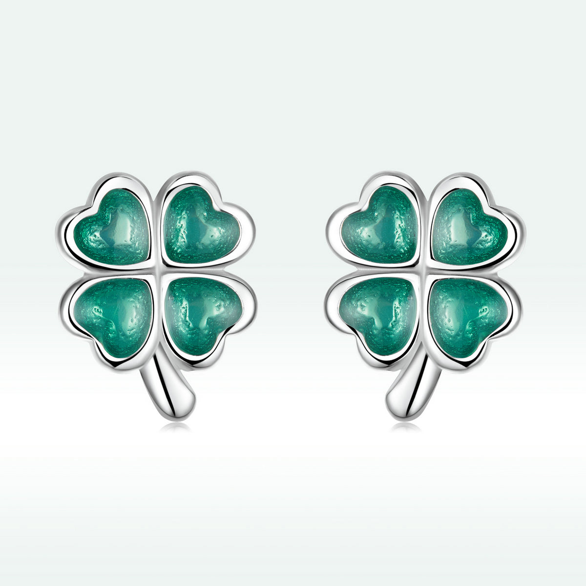 925 Sterling Silver Enamel Plated Platinum Earrings for Women
