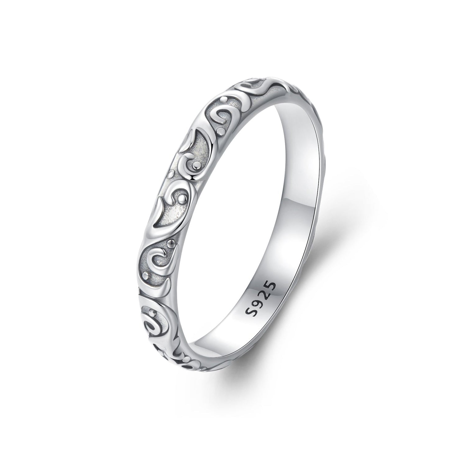 925 Sterling Silver Oxidized 2.8mm Band Ring Size 6.0 for Women