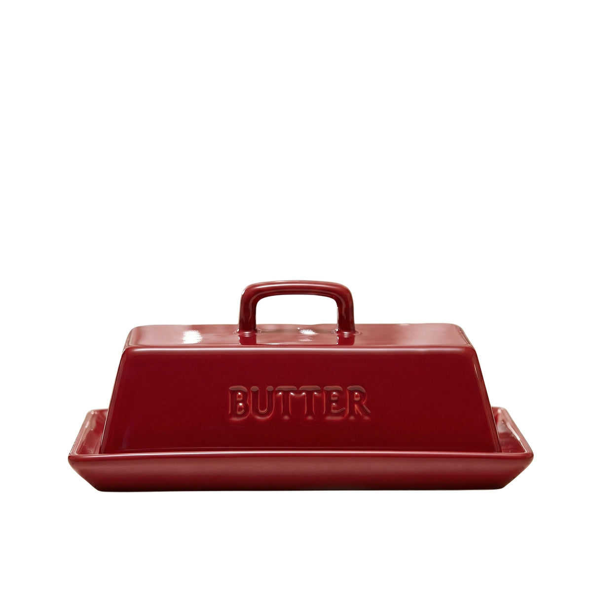 Ceramic Extra Large Butter Dish with Lid, White
