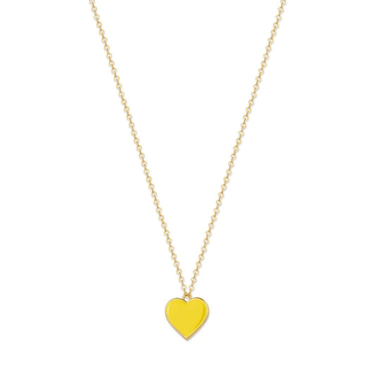Single Hearted Girl Yellow Heart Necklace | Magnetic Clasp