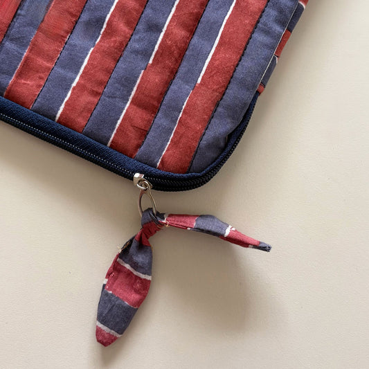 Quilted Cotton Tablet Sleeve with Hand Block Print