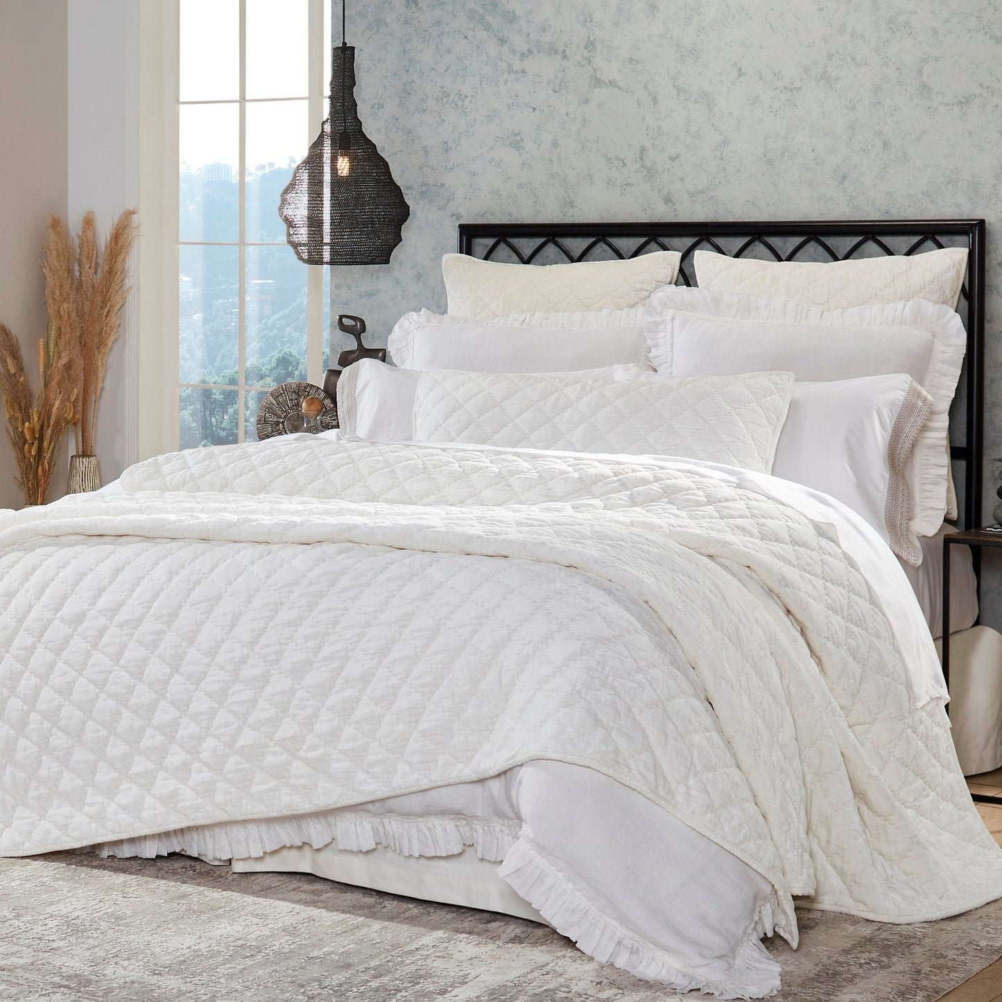Clermont Diamond Velvet Quilt - Clearance