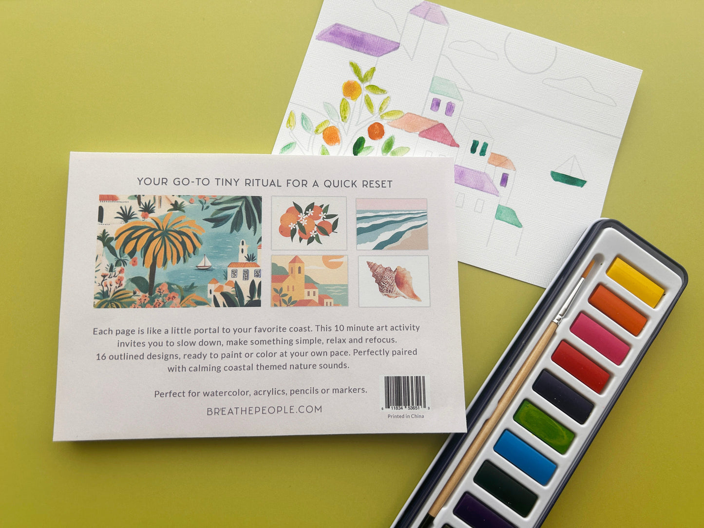 10 Minute Creative Escape Art Book - Coastal Retreat