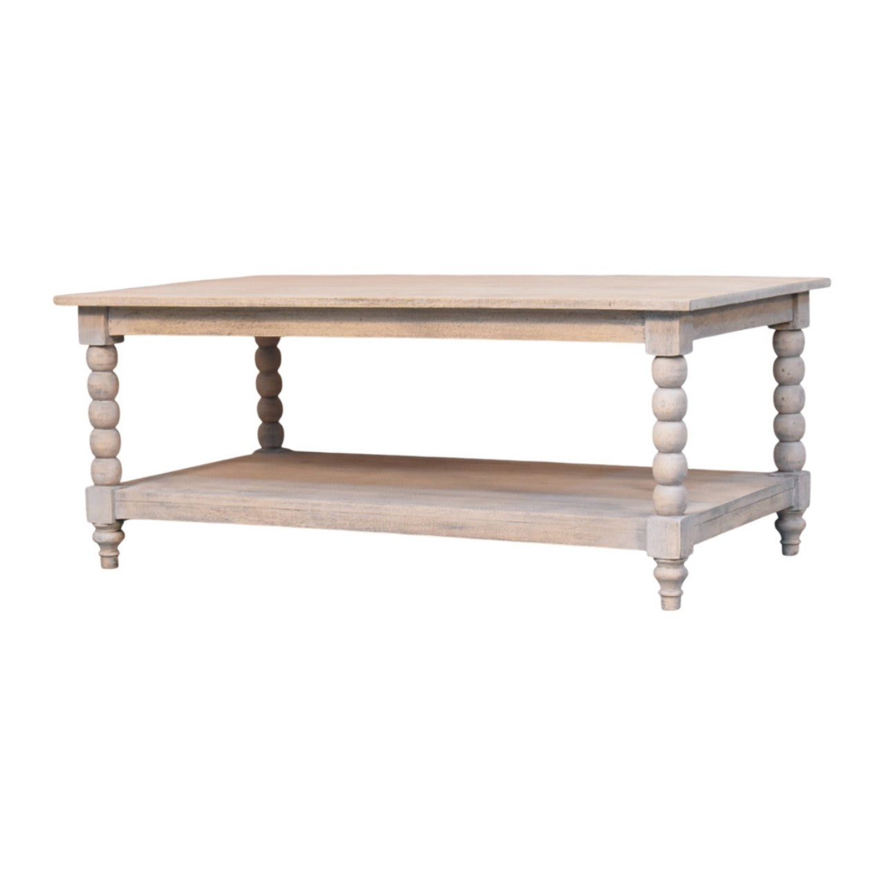Solid Wood Ellsworth Spindle Coffee Table in Acid Wash