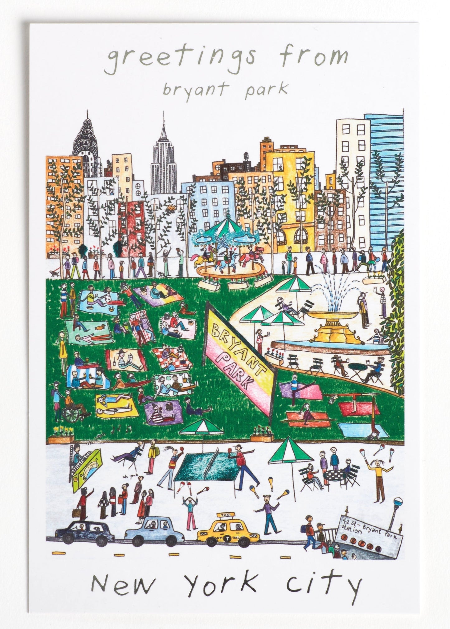 Greetings from Bryant Park - Summer Postcard