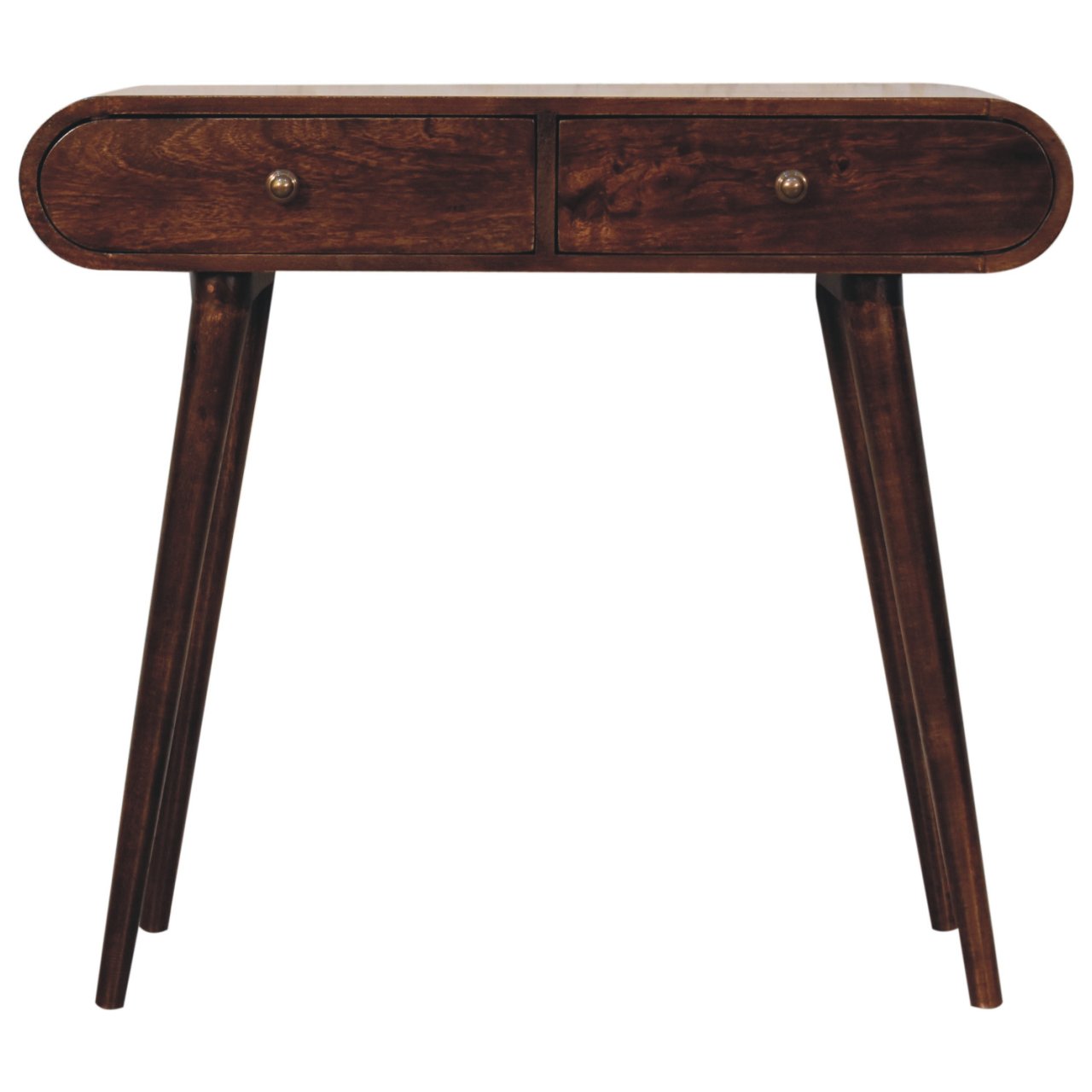 Solid Wood California Walnut Curved Edge Console Table