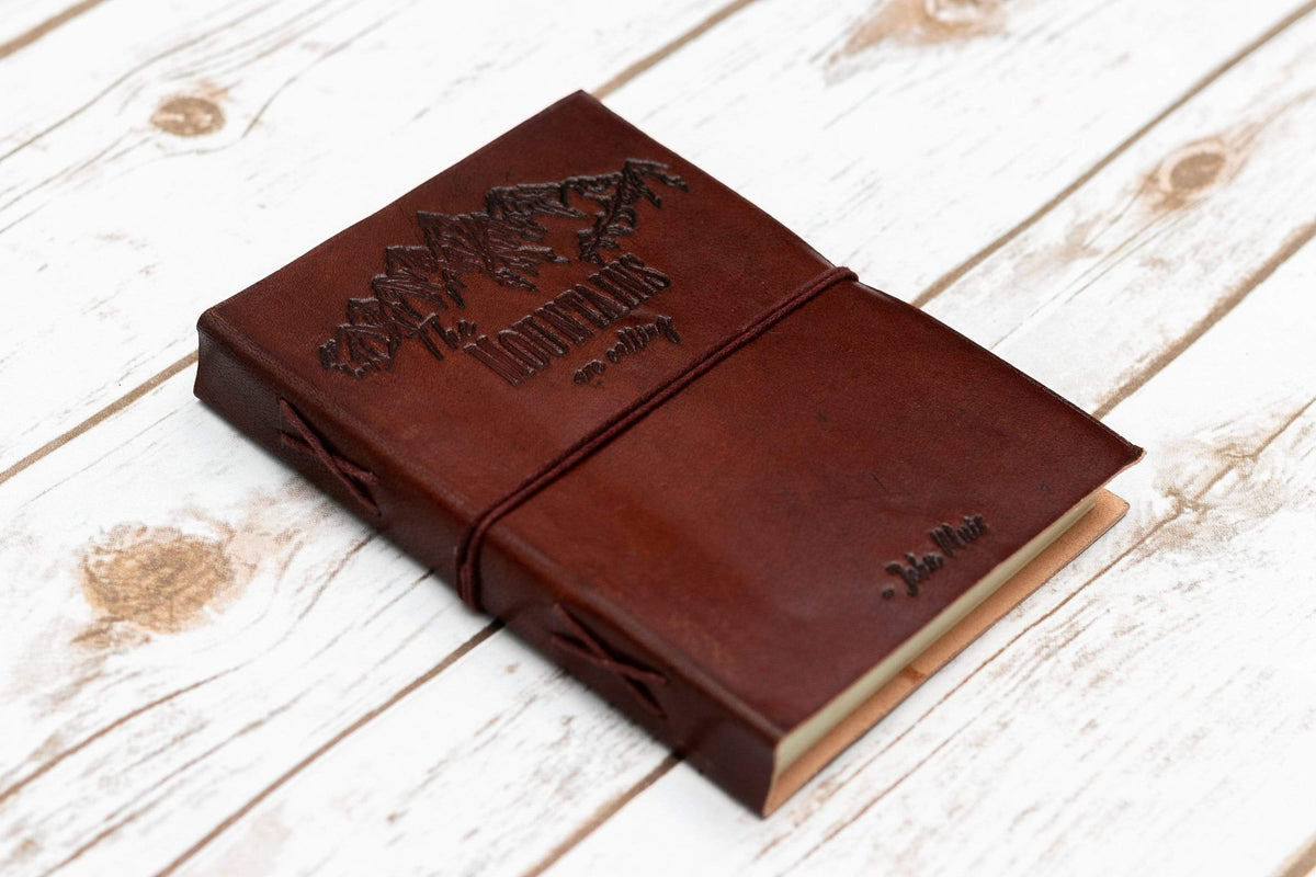 John Muir Quote Leather Journal