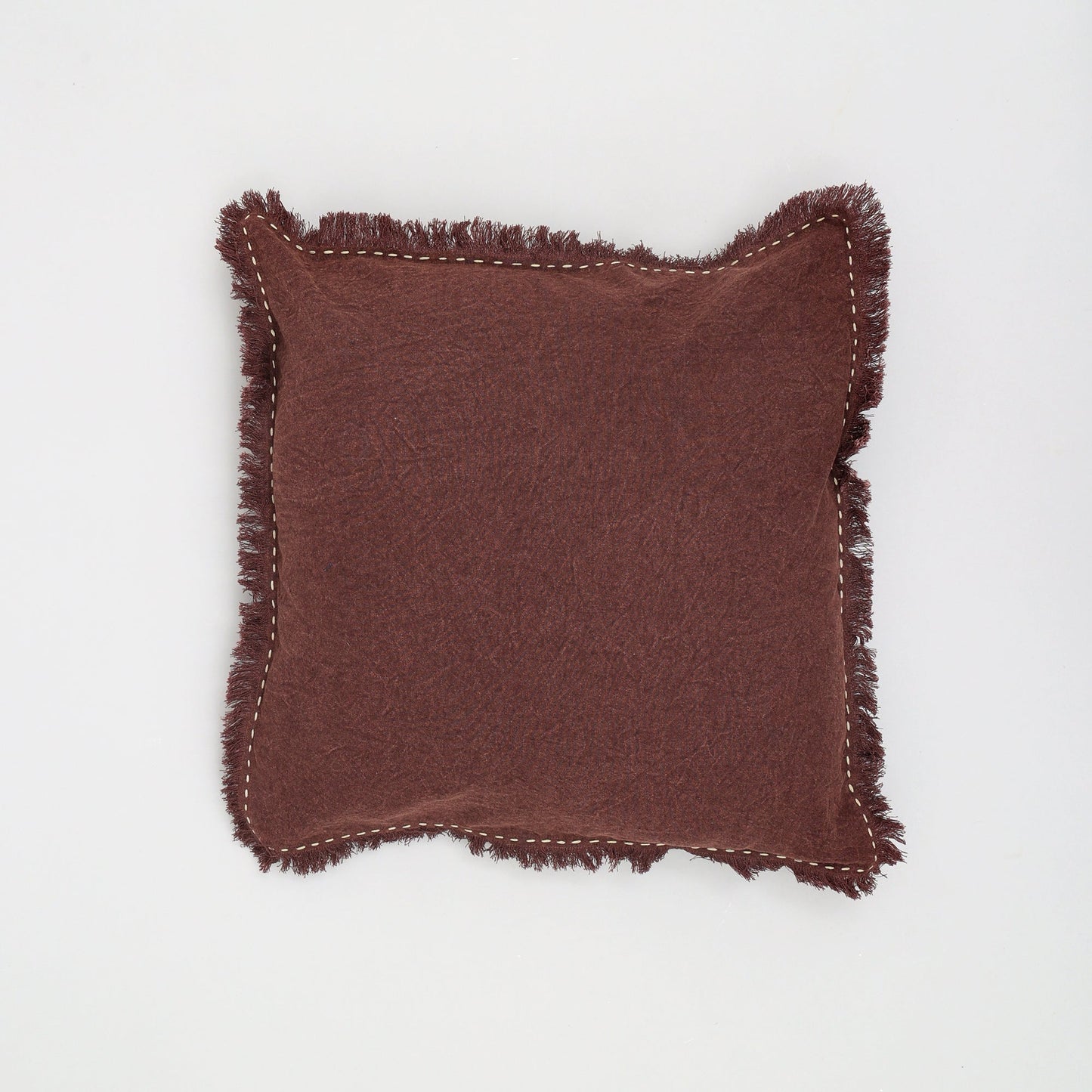 Stonewashed Linen Pillow with Hand Worked Edges